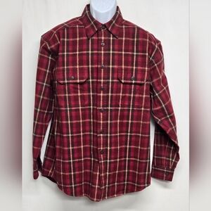 Chamois Weatherproof M Thick Heavy Flannel Shirt Button Down Cotton Plaid